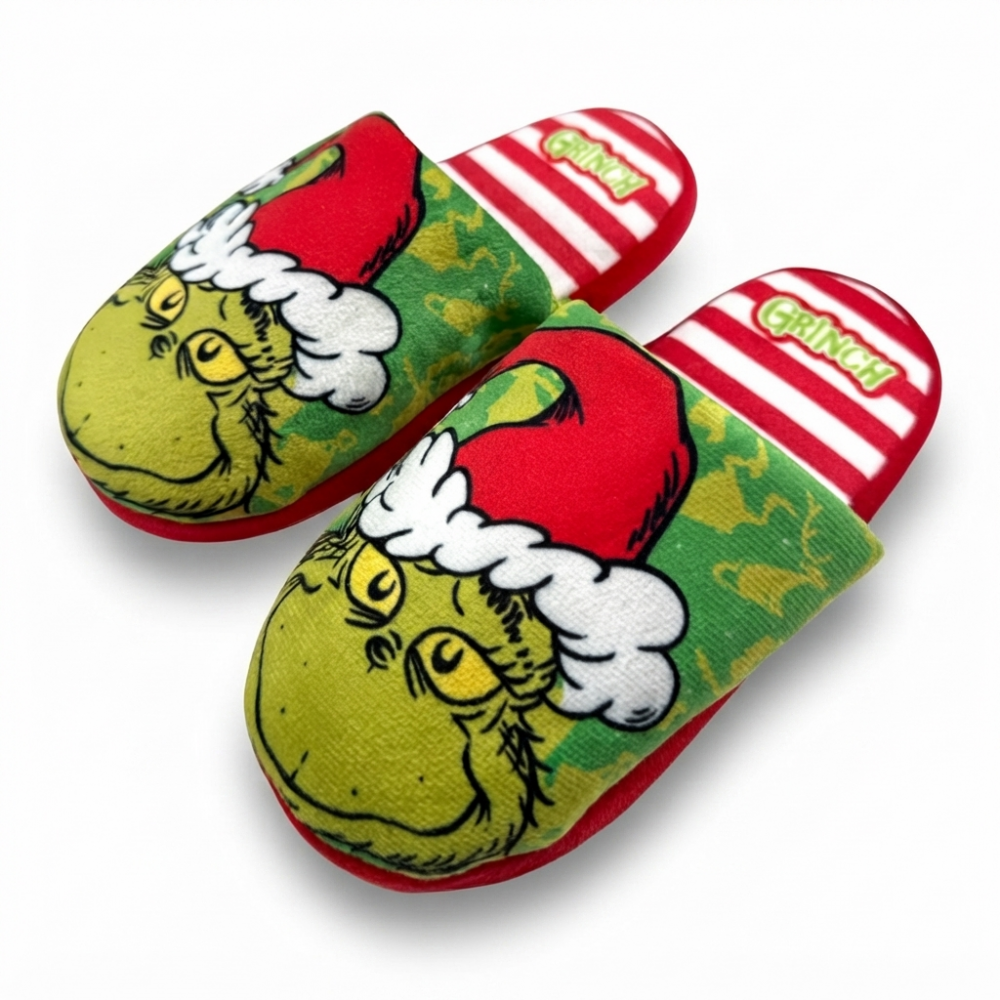 pantoufles-le-grinch-vertes-vue-dessus