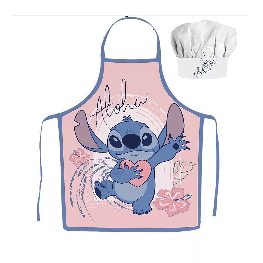 set-tablier-toque-enfant-stitch-aloha-1