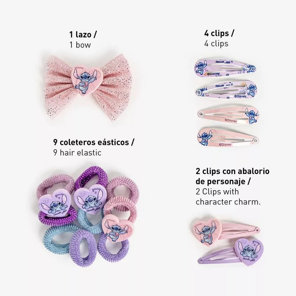 set-accessoires-cheveux-stitch-alien-love-en-pochette-2