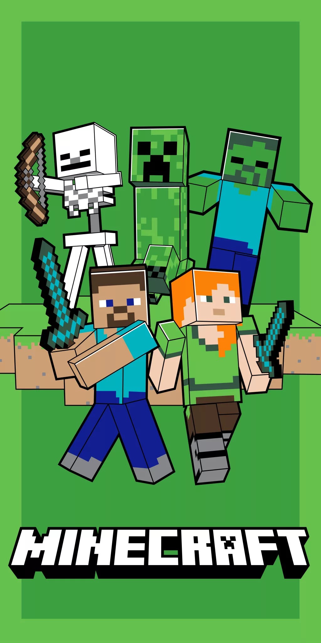 serviette-minecraft-green-attack-a-sechage-rapide-70-140-cm-1