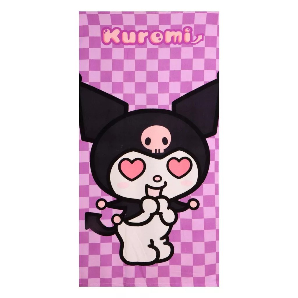 serviette-hello-kitty-kuromi-heart-70x140-1