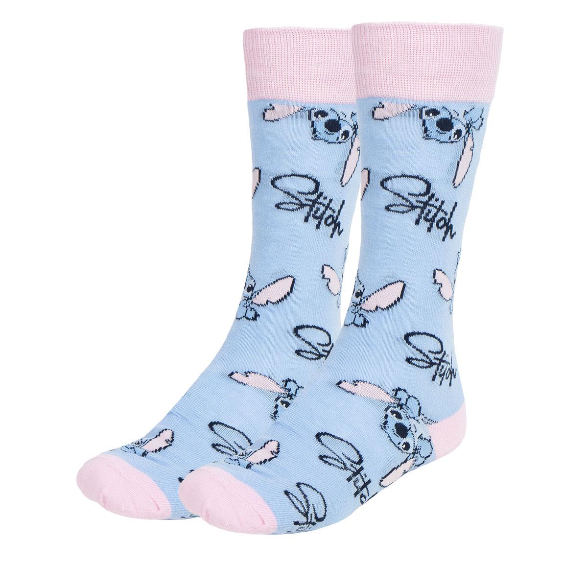 chaussettes-stitch-bleu-ciel-rose