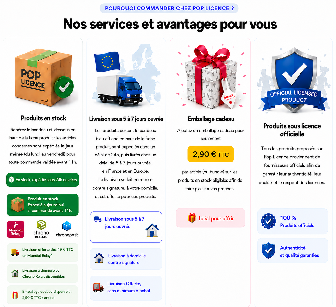 Produits officiels des univers Pop Licence