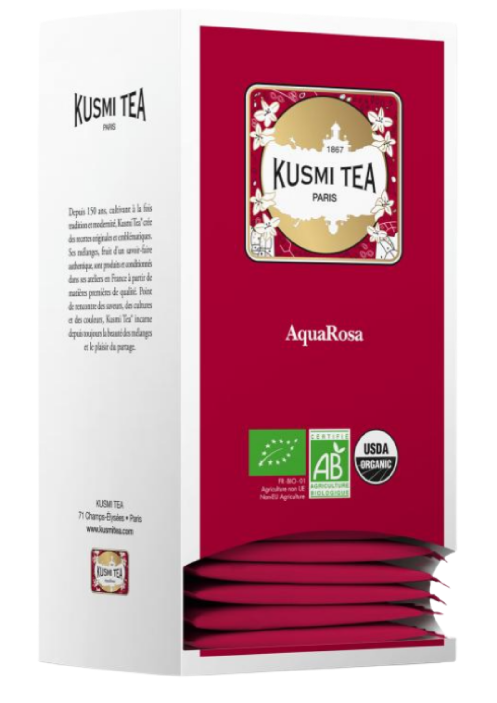 KUSMI TEA INFUSION AQUAROSA BOITE DE 25 SACHETS