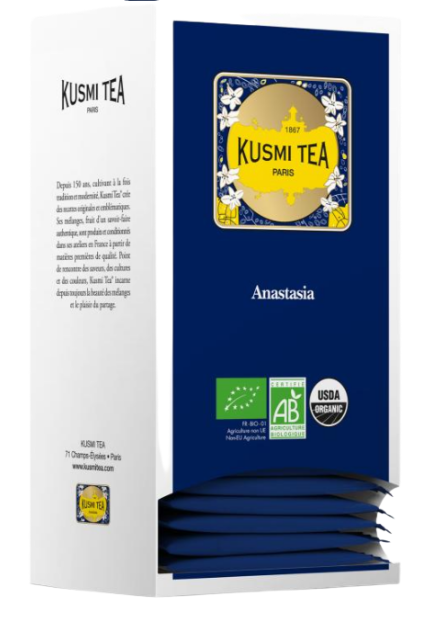 KUSMI TEA the noir anastasia bio BOITE DE 25 SACHETS