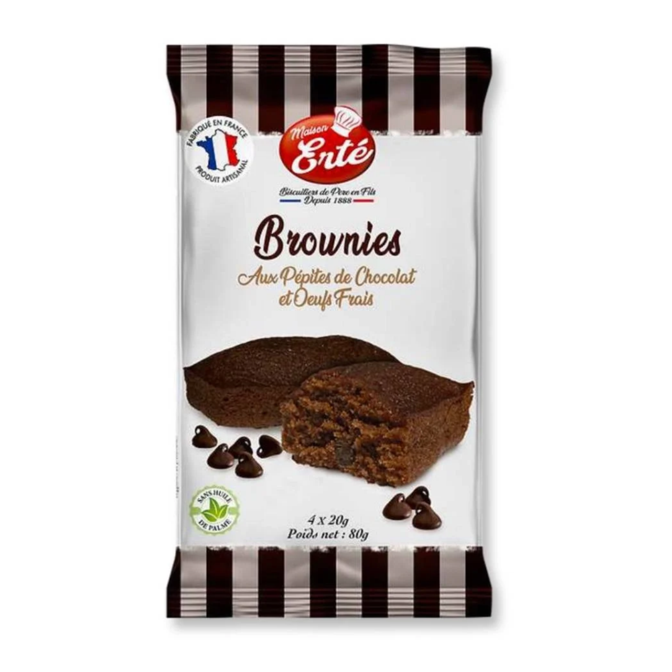 MAISON ERTE BROWNIE MOELLEUX AUX PEPITE DE CHOCOLAT PAQUET DE 30 SACHETS