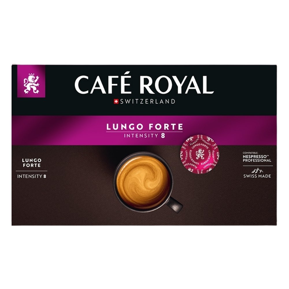 Boîte de 50 pads Café Royal Lungo Forte compatibles Nespresso Pro