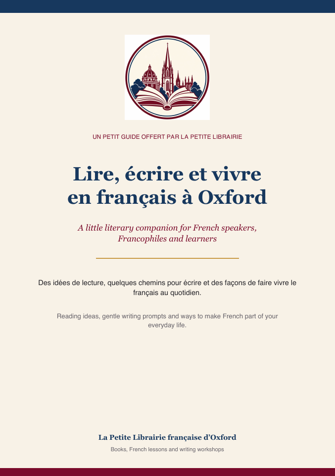 Cover of Lire, écrire et vivre en français à Oxford, the free literary guide
