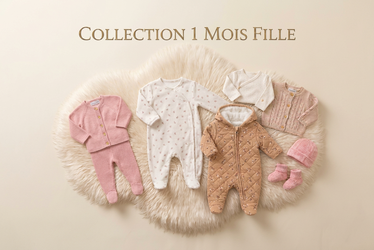 collection-1-mois-fille-sur-fond-cr-me-beige
