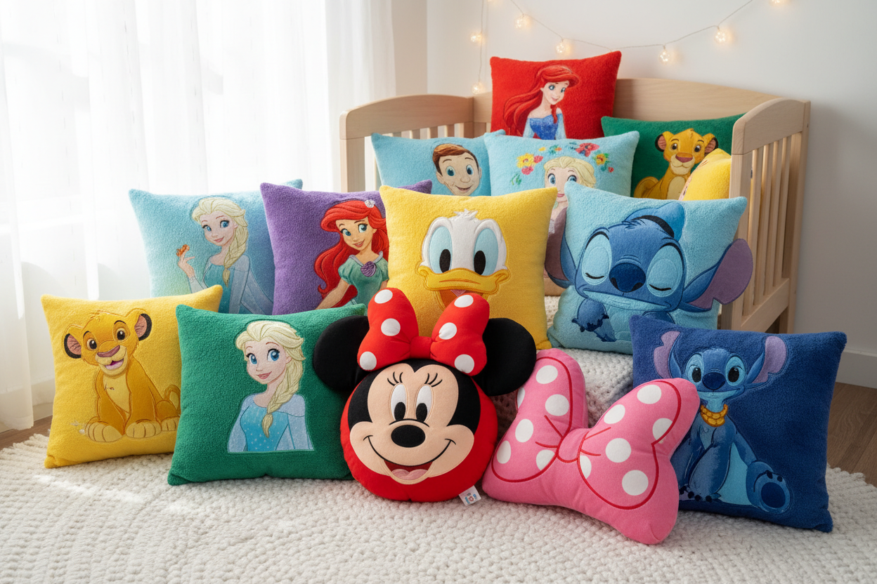 oreillers avec personnages disney old