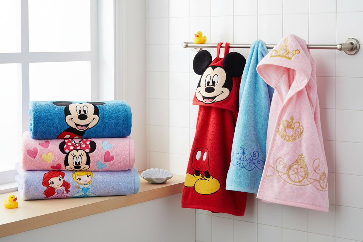 serviettes de douche disney
