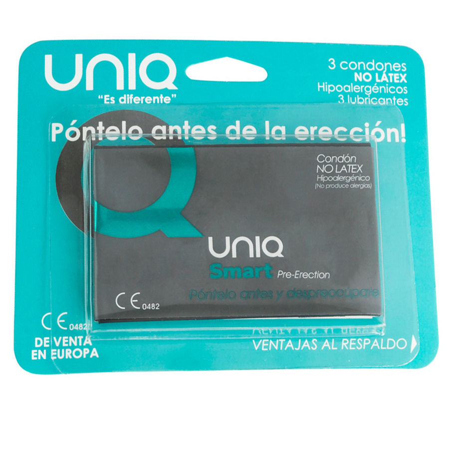 Préservatifs sans latex Uniq Smart pré-érection 3 unités, vue 1 sur 3