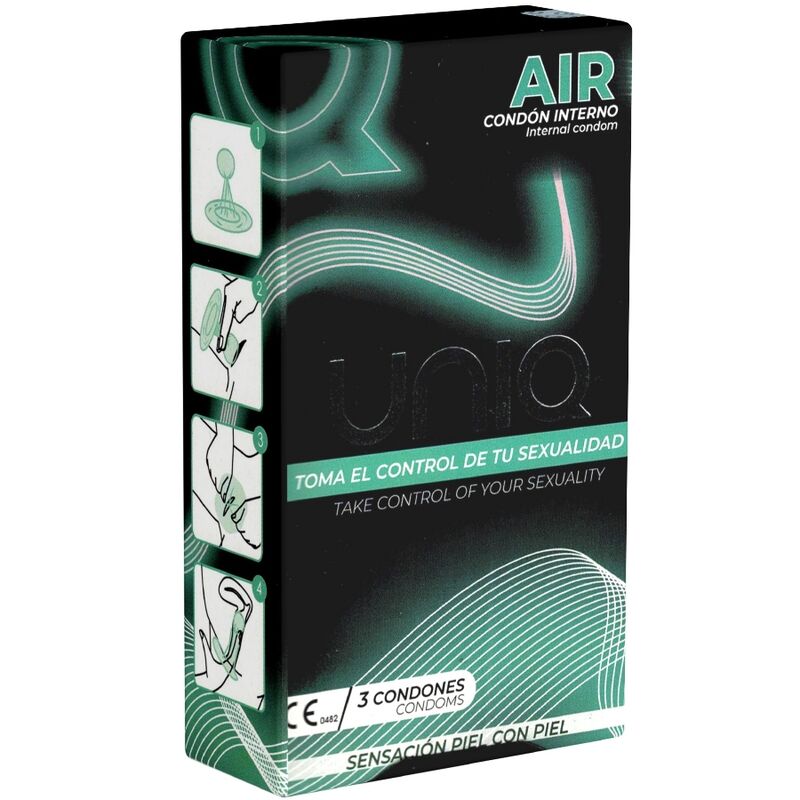 Préservatifs féminins sans latex Uniq Air 3 unités, vue 1 sur 2