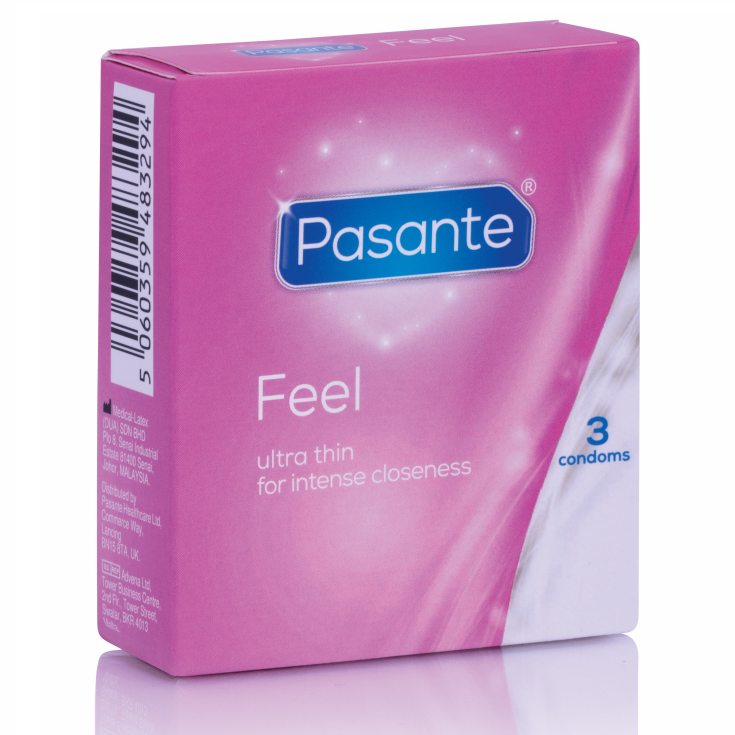 Préservatifs ultra fins Pasante Sensitive Feel 3 unités, vue 1 sur 4