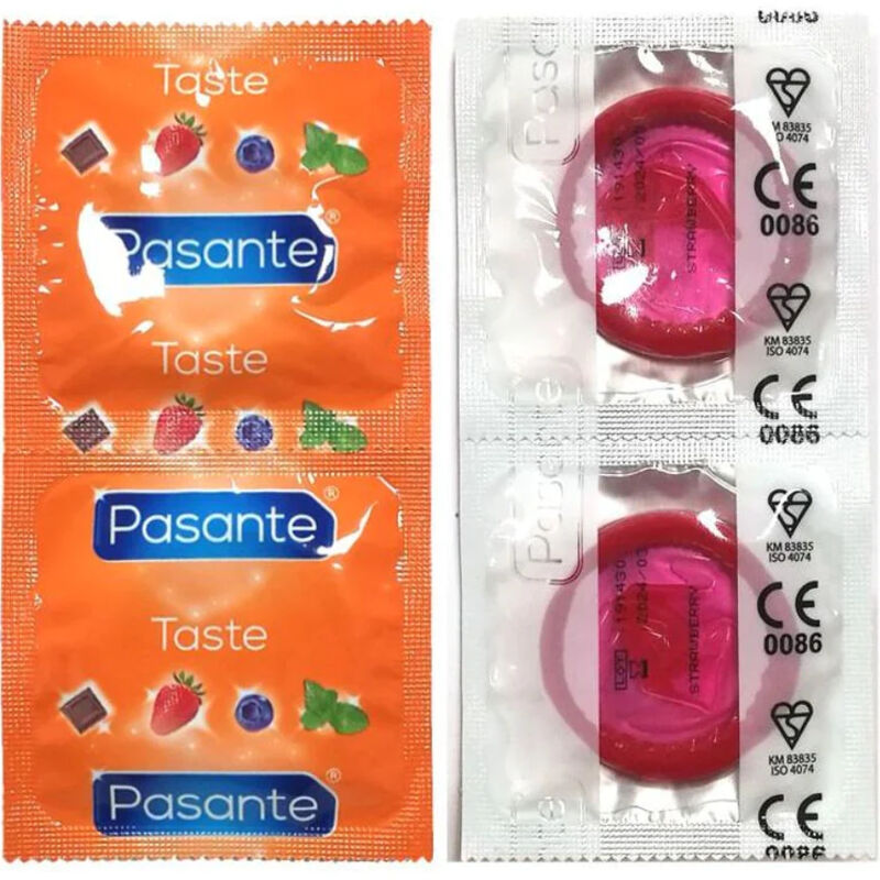 Préservatifs saveur fraise Pasante 144 unités, vue 1 sur 4