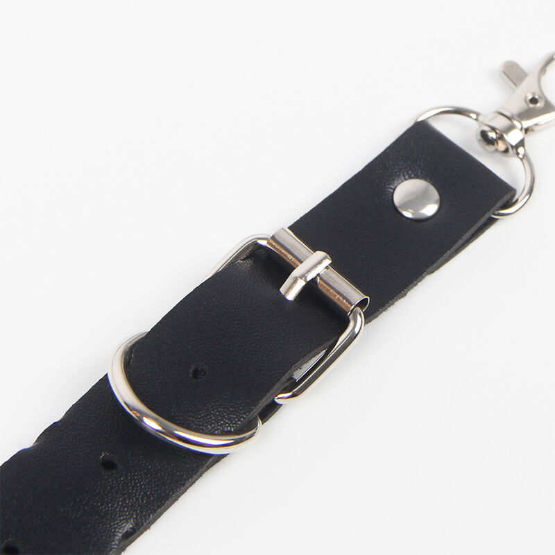 Harnais ceinture et jarretières cuir noir chaînes Subblime vue 6 sur 12
