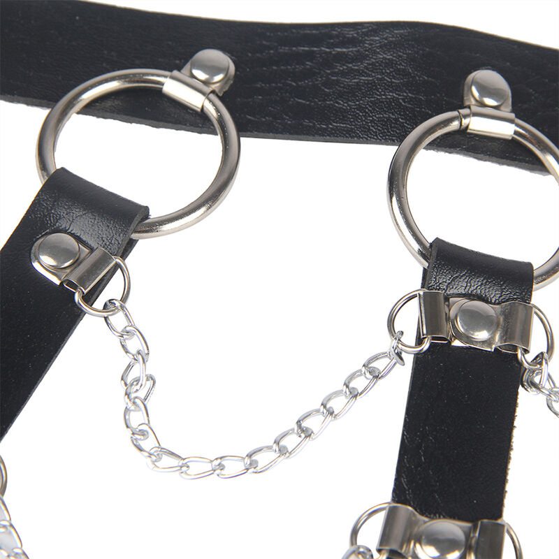 Harnais poitrine chaîne en S cuir noir Subblime vue 2 sur 11
