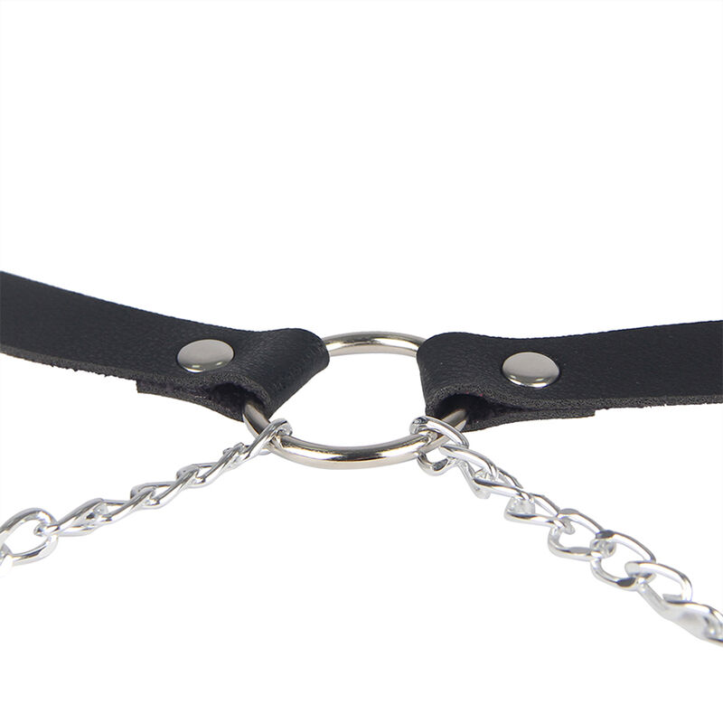 Harnais ceinture cuir noir à chaînes Subblime vue 6 sur 11