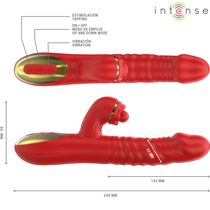 Vibromasseur va-et-vient et tapping rouge Thalia Intense vue 7 sur 8