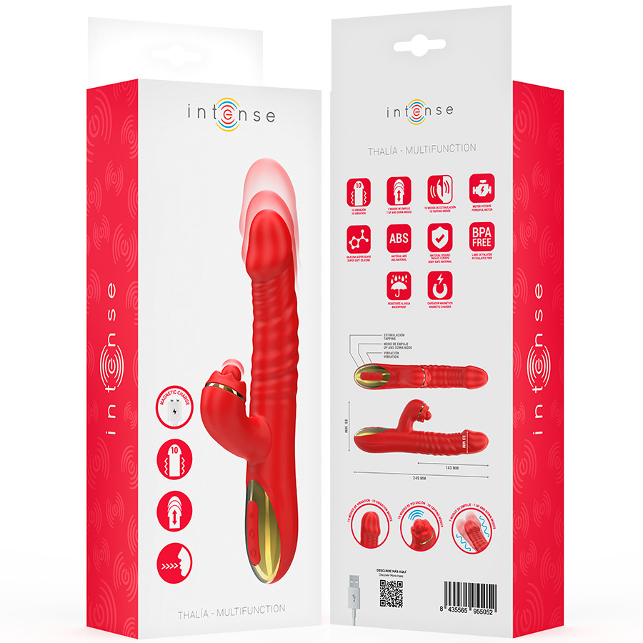 Vibromasseur va-et-vient et tapping rouge Thalia Intense vue 8 sur 8