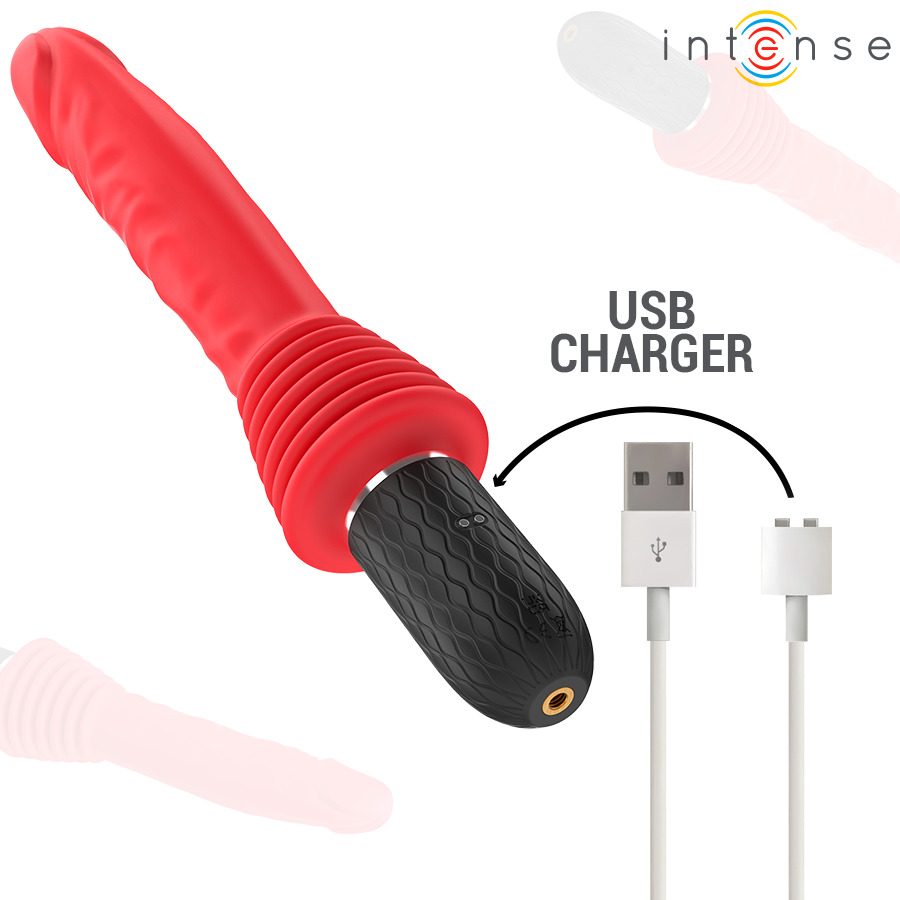 Vibromasseur va-et-vient chauffant rouge Cynthia Intense vue 7 sur 9