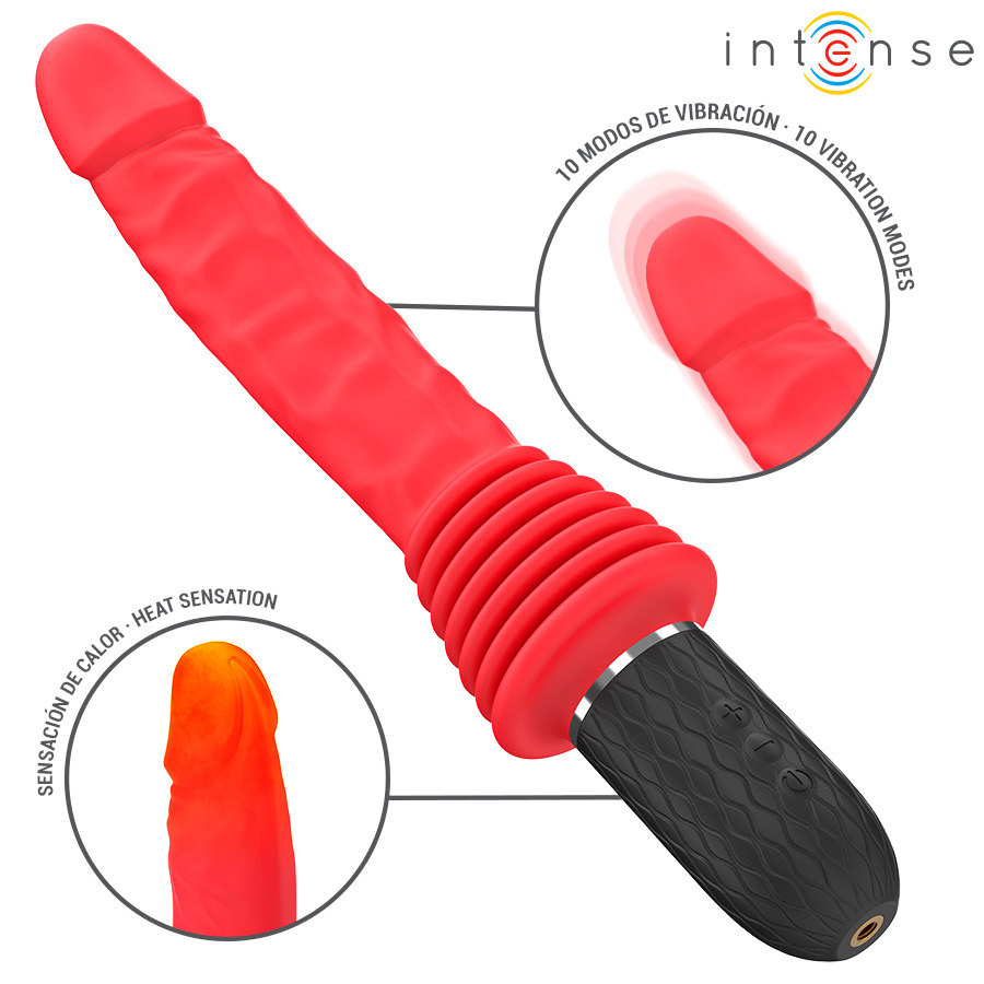 Vibromasseur va-et-vient chauffant rouge Cynthia Intense vue 4 sur 9