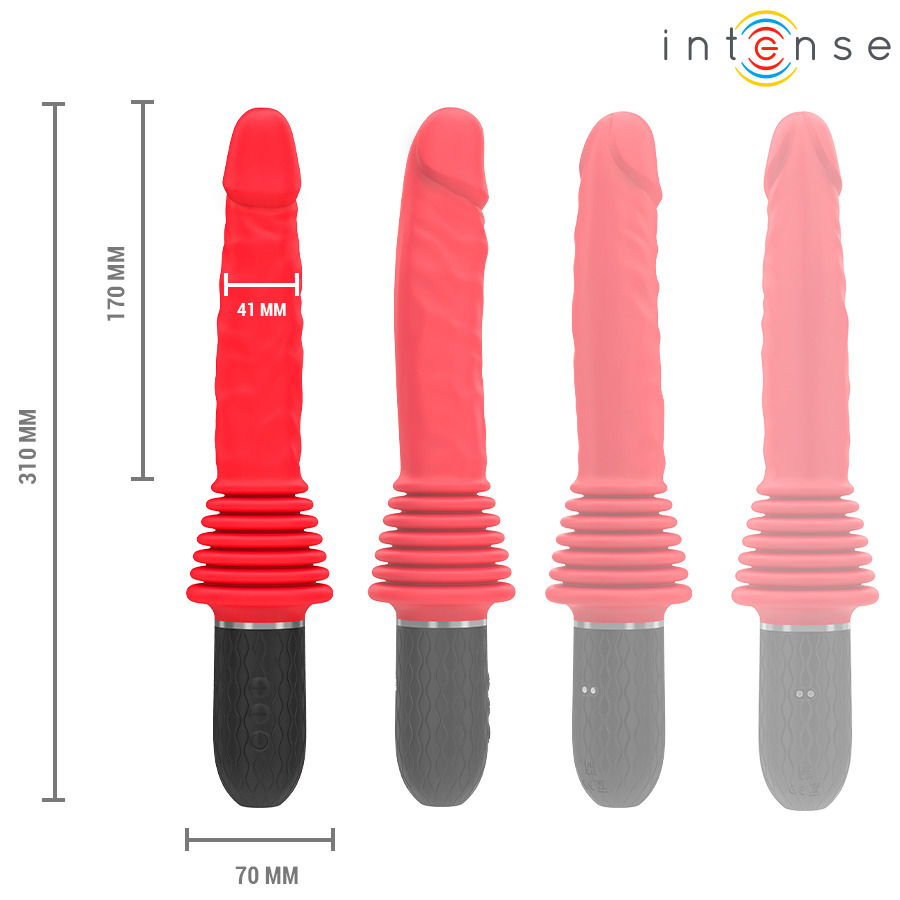 Vibromasseur va-et-vient chauffant rouge Cynthia Intense vue 8 sur 9