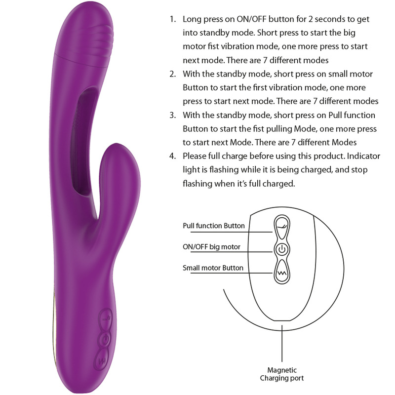 Vibromasseur langue oscillante violet Apolo Intense vue 6 sur 6