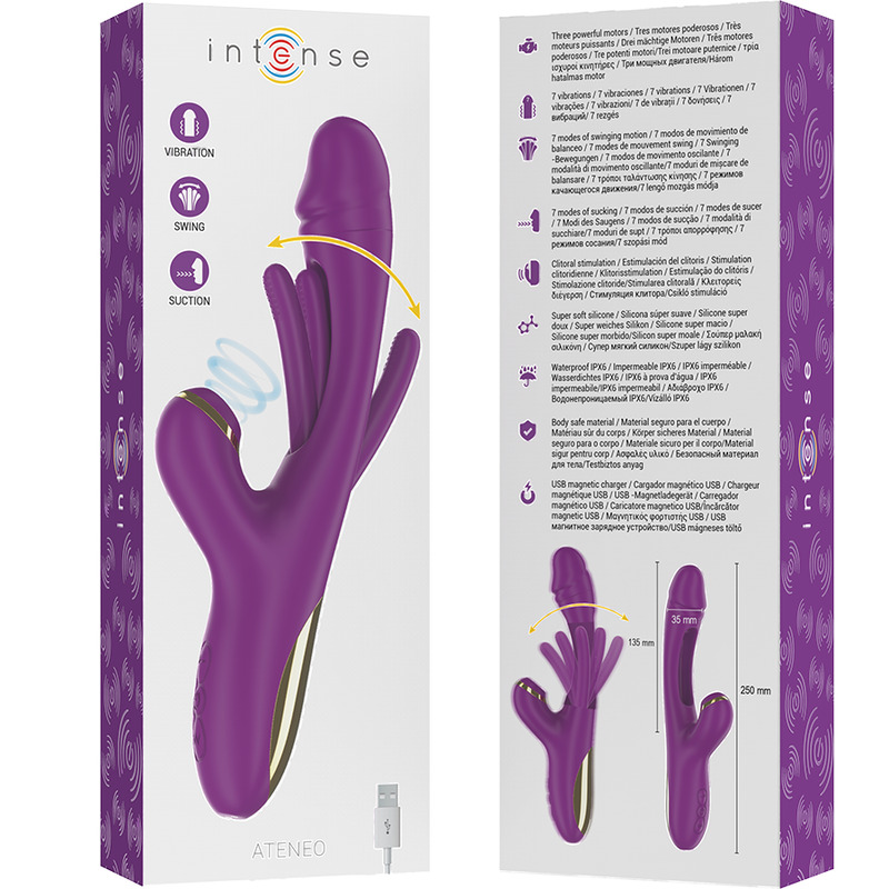Vibromasseur langue et aspiration violet Ateneo Intense vue 5 sur 7