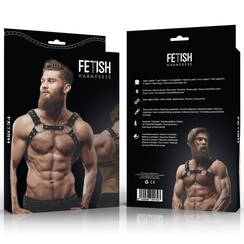 Harnais poitrine homme éco cuir à clous Fetish Submissive vue 5 sur 6