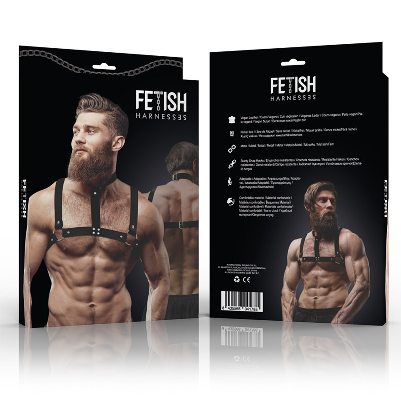 Harnais poitrine homme éco cuir collier Fetish Submissive vue 6 sur 6