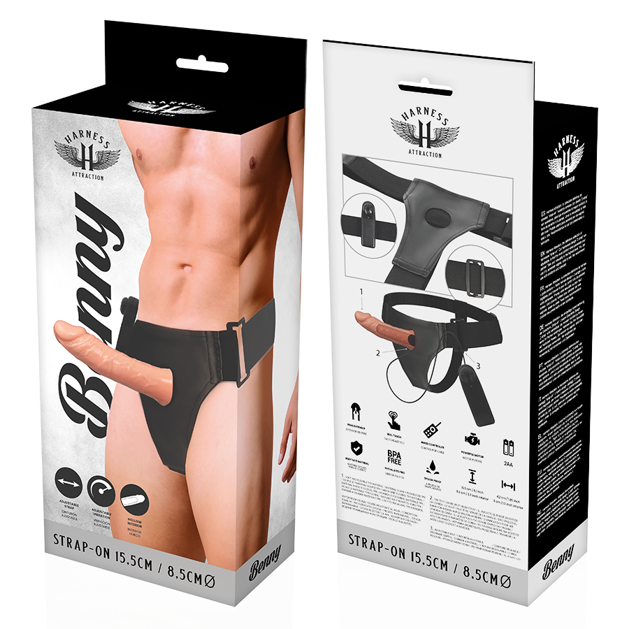 Harness Attraction Benny, harnais creux avec vibrateur 15 x 4,5 cm, vue 7 sur 7