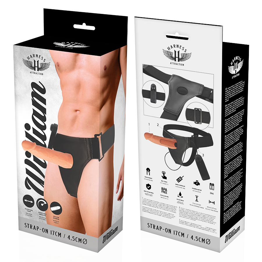 Harness Attraction Willian, harnais creux avec vibrateur 17 x 4,5 cm, vue 7 sur 7