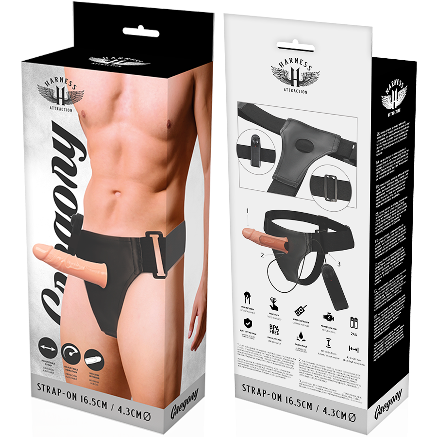 Harness Attraction Gregory, harnais creux avec vibrateur 16,5 x 4,3 cm, vue 7 sur 7