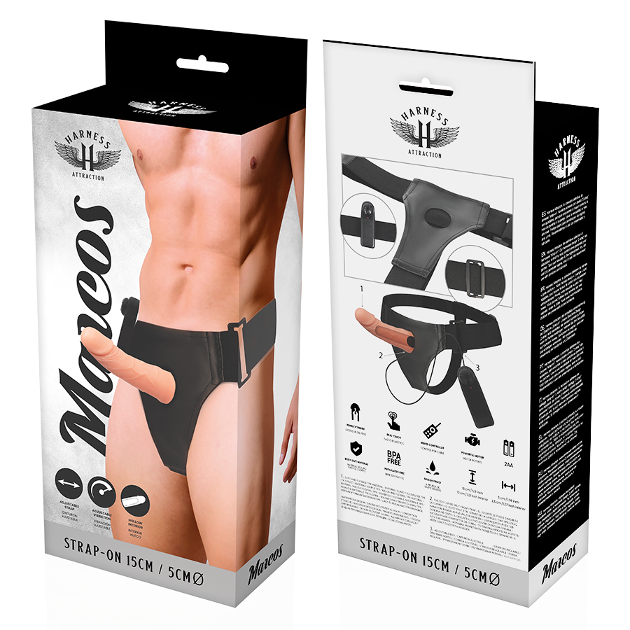 Harness Attraction Marcos, harnais creux avec vibrateur 15 x 5 cm, vue 7 sur 7