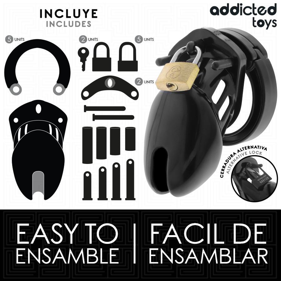 Addicted Toys Locked cage de chasteté Obsidian Hold taille S, vue 4 sur 7