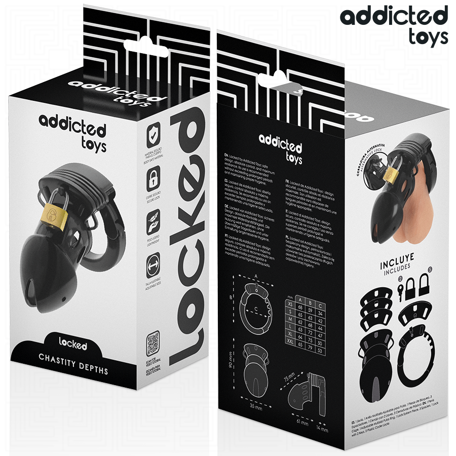 Addicted Toys Locked cage de chasteté profondeur 7,5 cm, vue 6 sur 7
