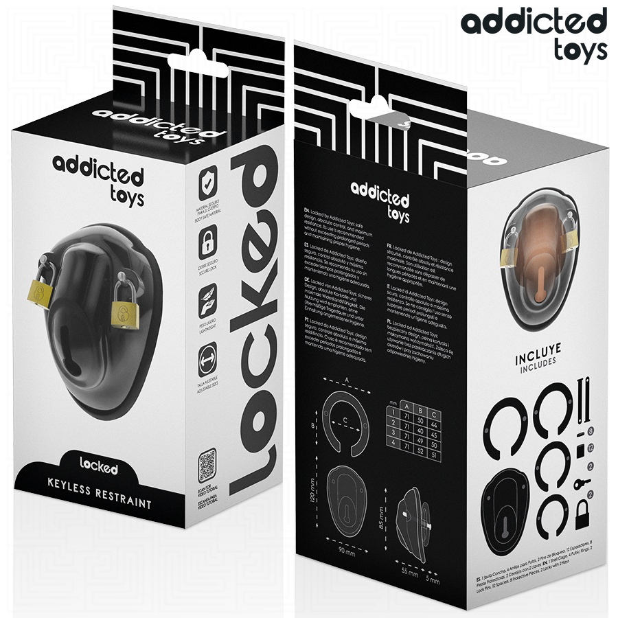 Addicted Toys Locked cage de chasteté verrouillée sans clé 11,5 cm, vue 6 sur 7