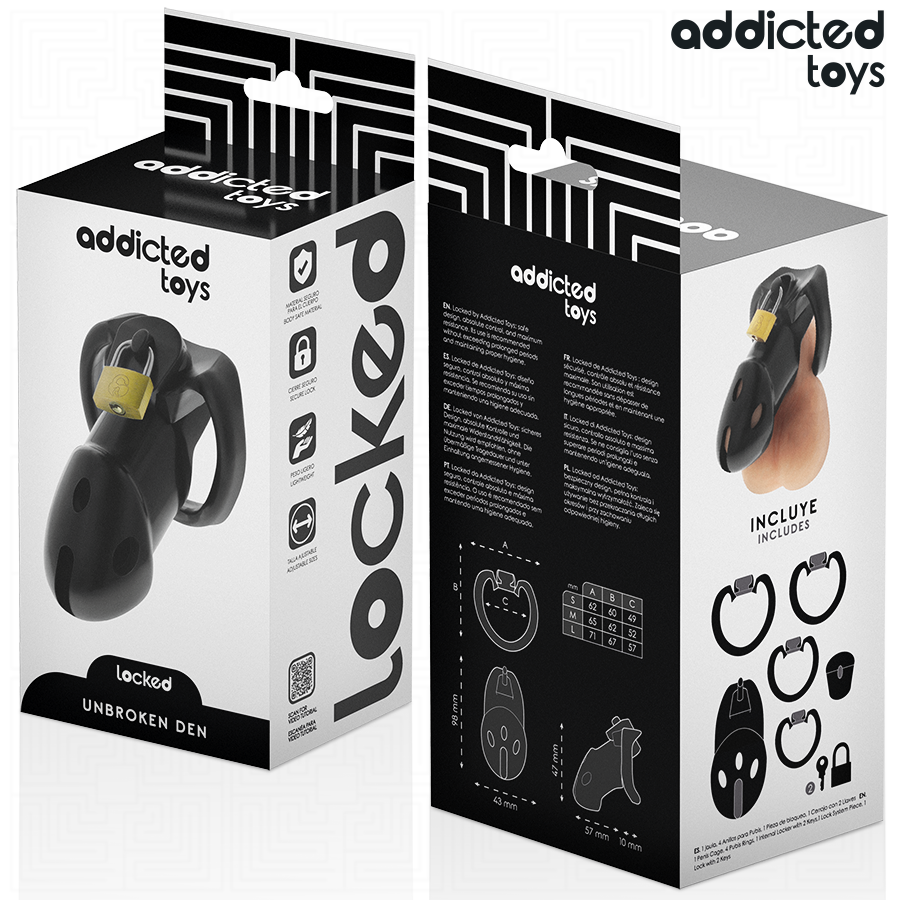 Addicted Toys Locked cage de chasteté Unbroken Den 9,8 cm, vue 6 sur 7