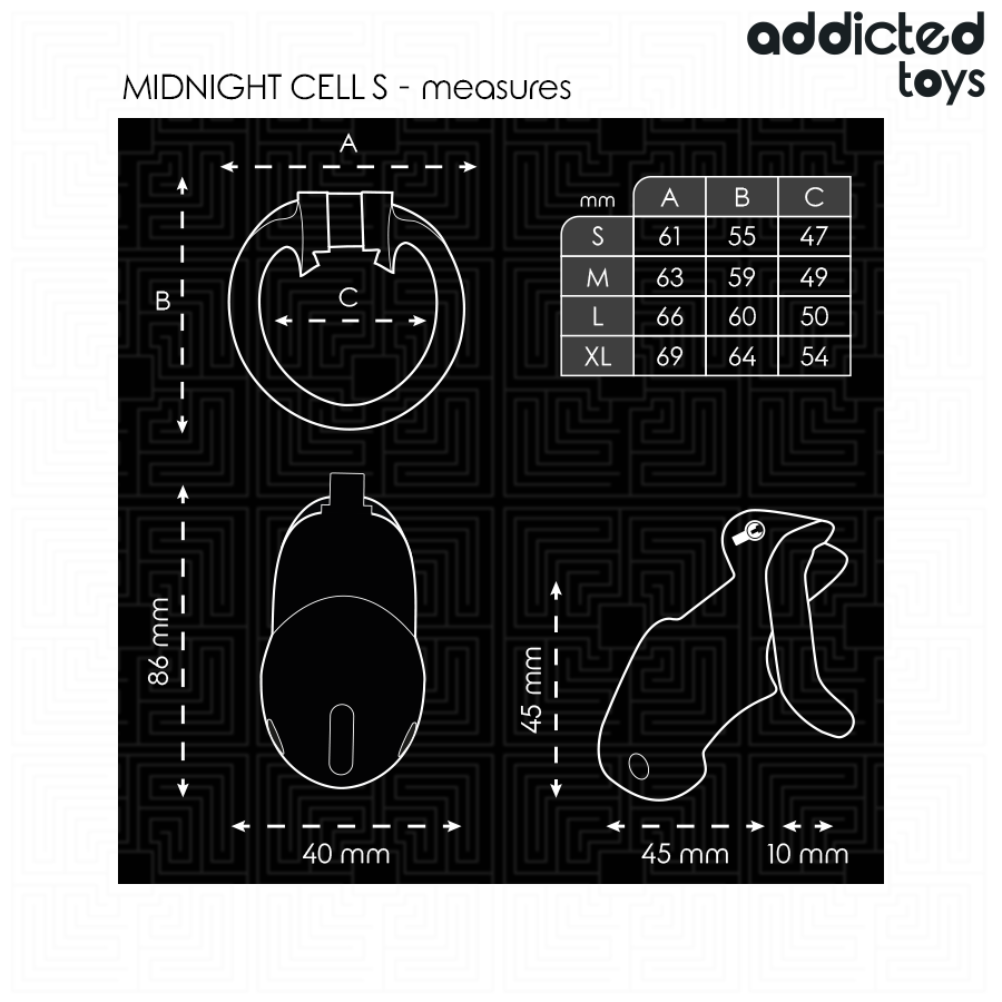 Addicted Toys Locked cage de chasteté Mindnight Cell taille S, vue 5 sur 7