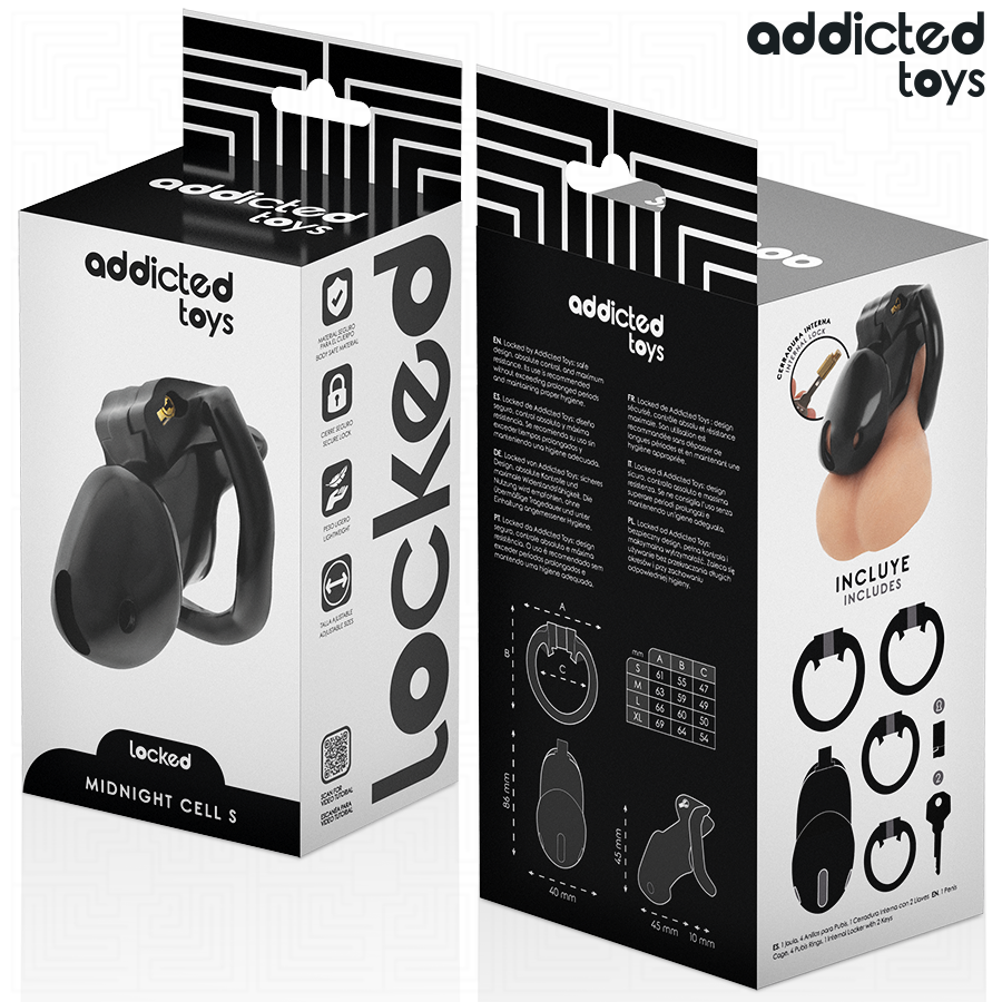 Addicted Toys Locked cage de chasteté Mindnight Cell taille S, vue 6 sur 7
