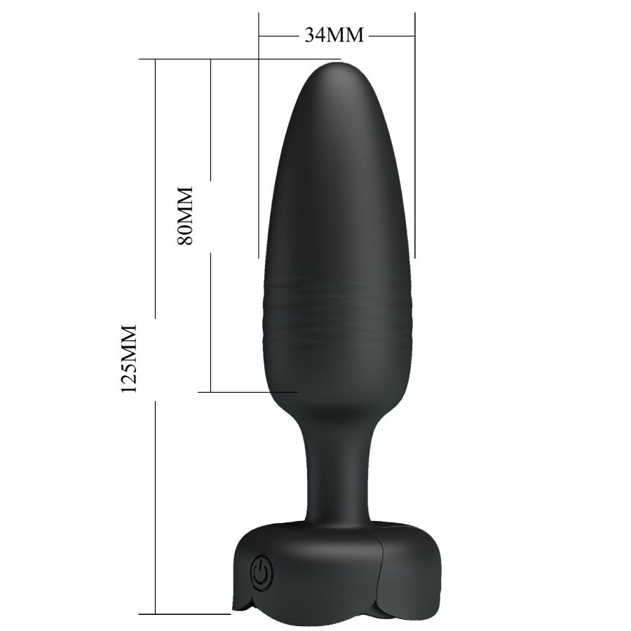 Plug anal vibrant Pretty Love Tarion lumière LED noir 12,5 cm, vue 6
