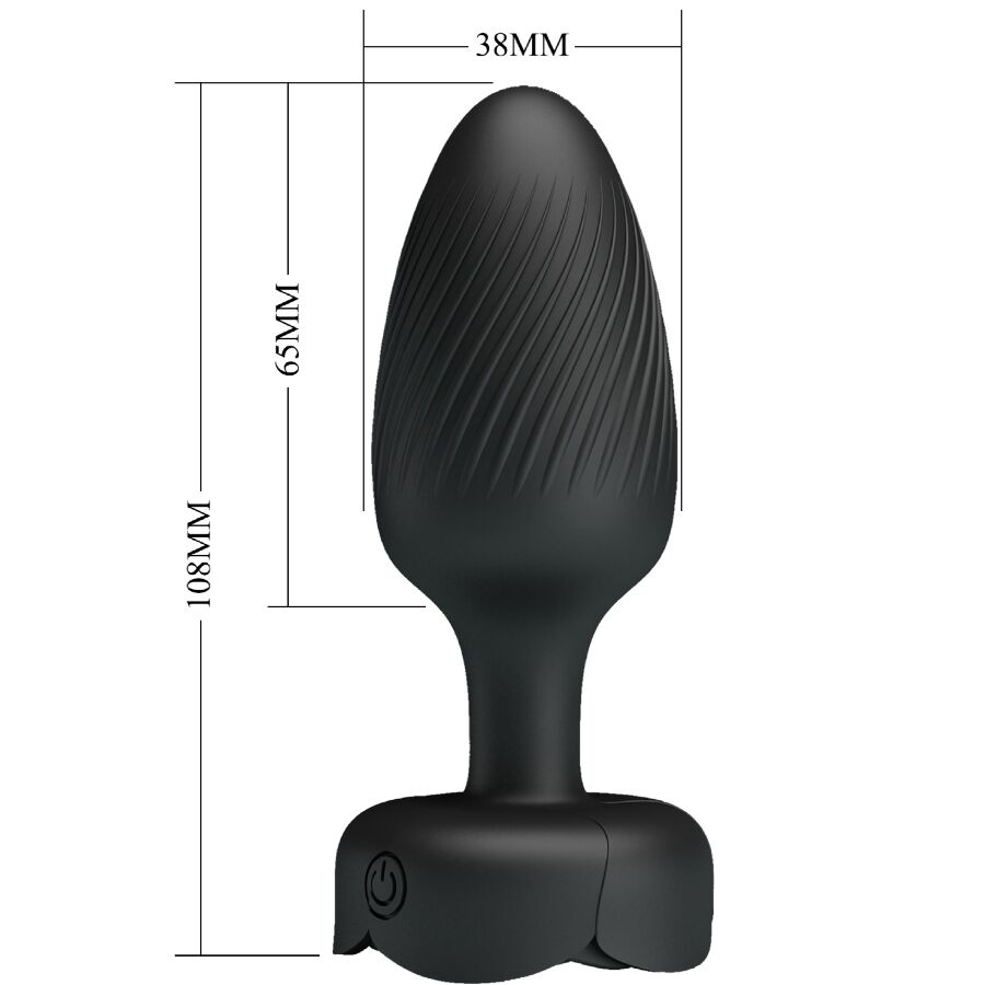 Plug anal vibrant Pretty Love Varian lumière LED noir 10,8 cm, vue 6