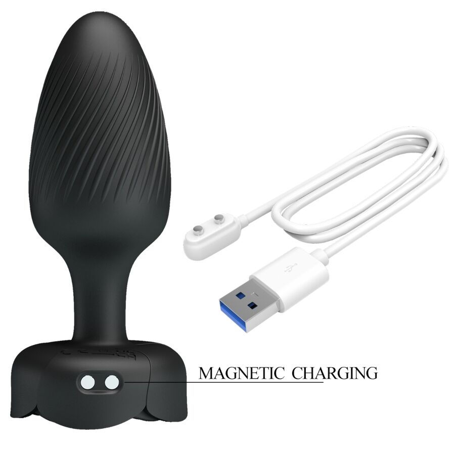 Plug anal vibrant Pretty Love Varian lumière LED noir 10,8 cm, vue 7