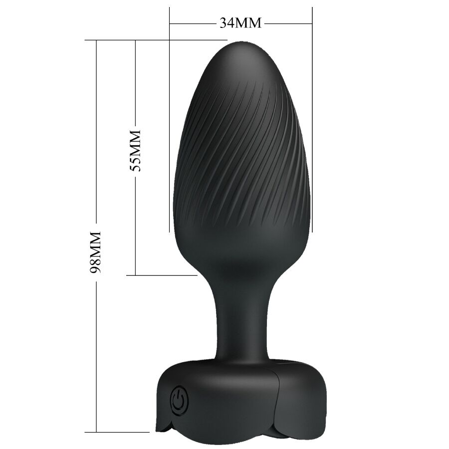 Plug anal vibrant Pretty Love Osborn lumière LED noir 9,8 cm, vue 6