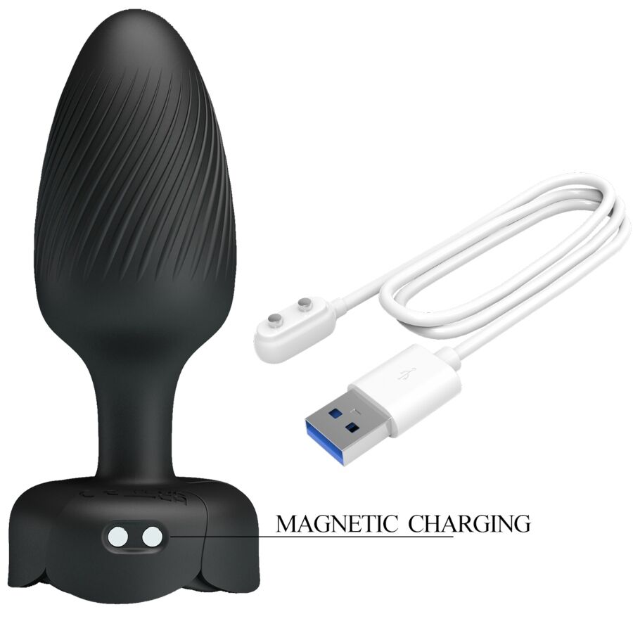 Plug anal vibrant Pretty Love Osborn lumière LED noir 9,8 cm, vue 7