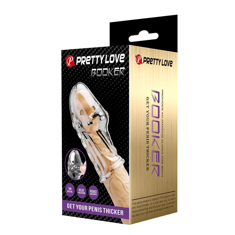 Manchon pénien texturé Pretty Love Rocker transparent, vue 3 sur 9