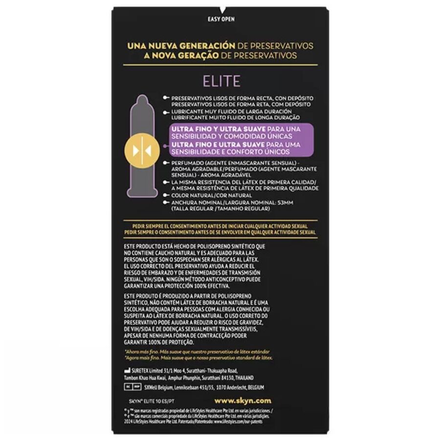 Préservatifs sans latex Skyn Elite ultra fins 10 unités, vue 2 sur 3
