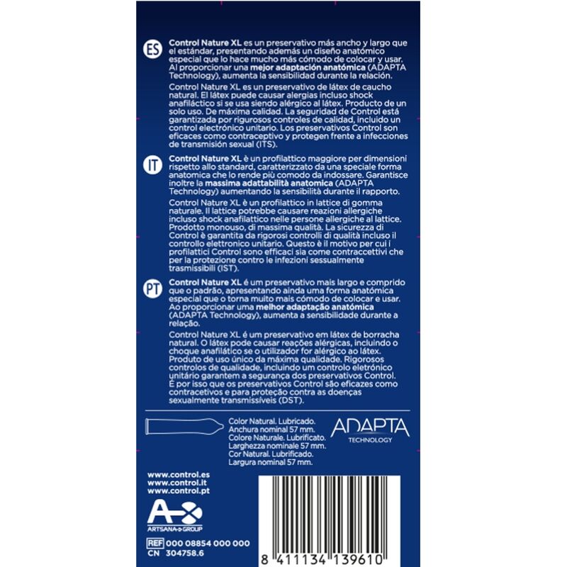 Préservatifs XL Control Adapta Nature 12 unités, vue 2 sur 2