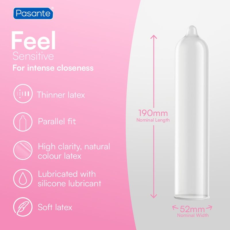 Préservatifs ultra fins Pasante Sensitive Feel 3 unités, vue 4 sur 4